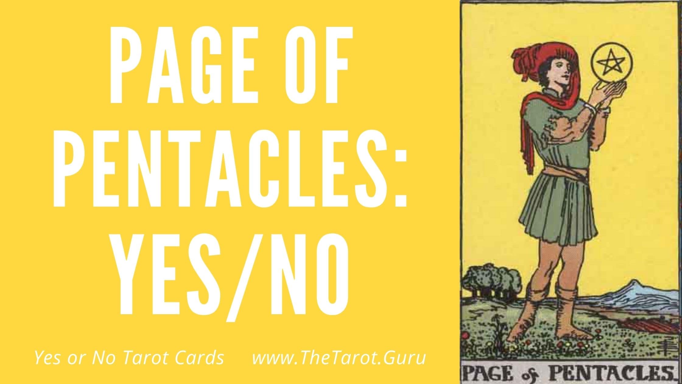 Page of Pentacles Yes or No Tarot